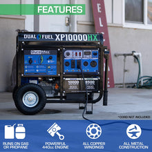 Load image into Gallery viewer, DuroMax XP10000HX 10,000-Watt 439cc Dual Fuel Gas Propane Portable Generator with CO Alert