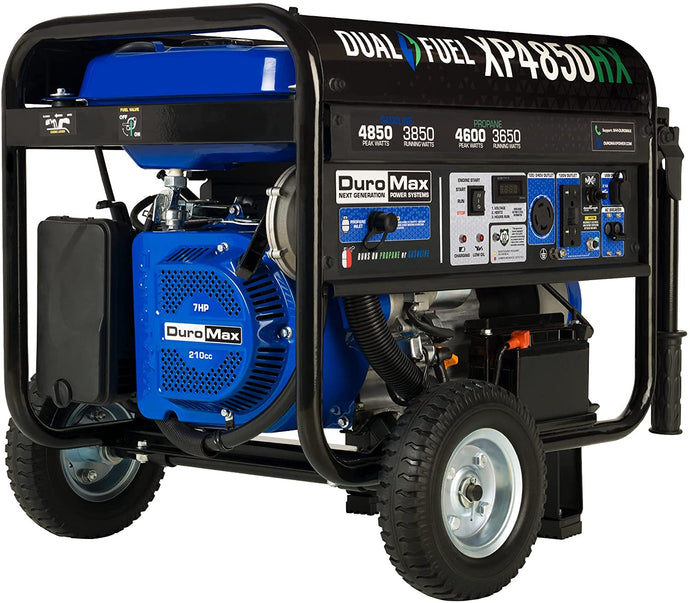 DuroMax XP4850HX 4,850-Watt 210cc Dual Fuel Gas Propane Portable Generator with CO Alert