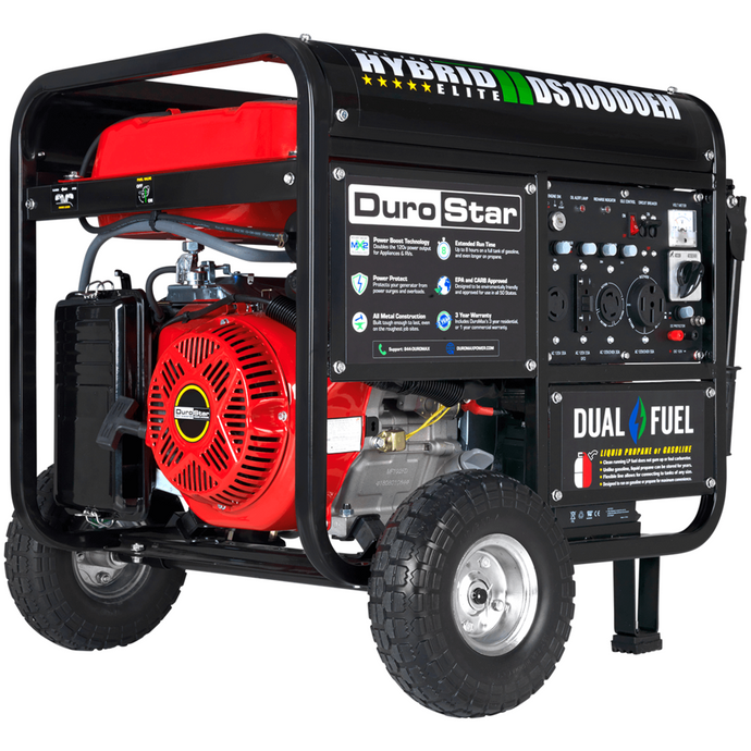 DuroStar DS10000EH 10000-Watt 439cc Dual Fuel Hybrid Generator w/ Electric Start