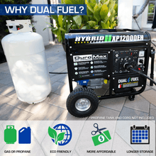 Load image into Gallery viewer, DuroMax XP12000EH 12000-Watt 457cc Portable Dual Fuel Gas Propane Generator