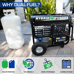DuroMax XP12000EH 12000-Watt 457cc Portable Dual Fuel Gas Propane Generator