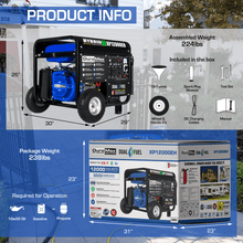 Load image into Gallery viewer, DuroMax XP12000EH 12000-Watt 457cc Portable Dual Fuel Gas Propane Generator