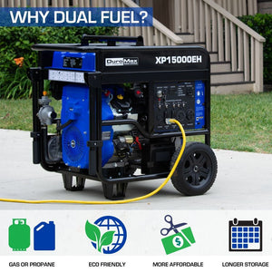 DuroMax XP15000EH 15000-Watt 713cc V-Twin Electric Start Dual Fuel Hybrid Portable Generator