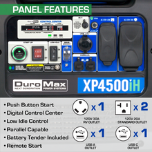 Load image into Gallery viewer, DuroMax XP4500iH 4500-Watt 223cc Dual Fuel Digital Inverter Hybrid Portable Generator
