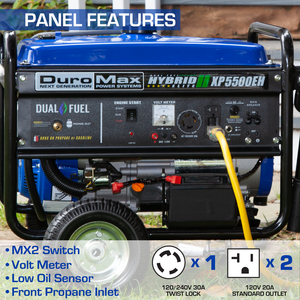 DuroMax XP5500EH 5000-Watt 224cc Electric Start Dual Fuel Hybrid Portable Generator