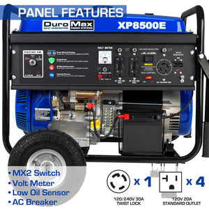 DuroMax XP8500E 8,500-Watt 420cc Gas Generator w/ Electric Start and Wheel Kit