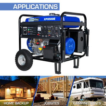 Load image into Gallery viewer, DuroMax XP8500E 8,500-Watt 420cc Gas Generator w/ Electric Start and Wheel Kit