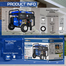 Load image into Gallery viewer, DuroMax XP8500E 8,500-Watt 420cc Gas Generator w/ Electric Start and Wheel Kit