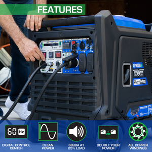 DuroMax XP9000iH 9000-Watt 459cc Dual Fuel Digital Inverter Hybrid Portable Generator with CO Alert